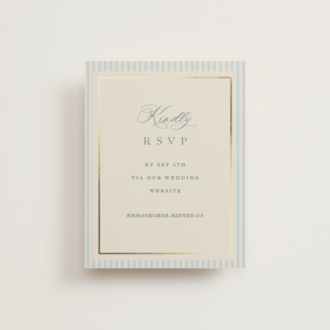 "Emma" - Foil-Pressed RSVP Online Enclosure Cards in Provincial by Angela Thompson - Front
