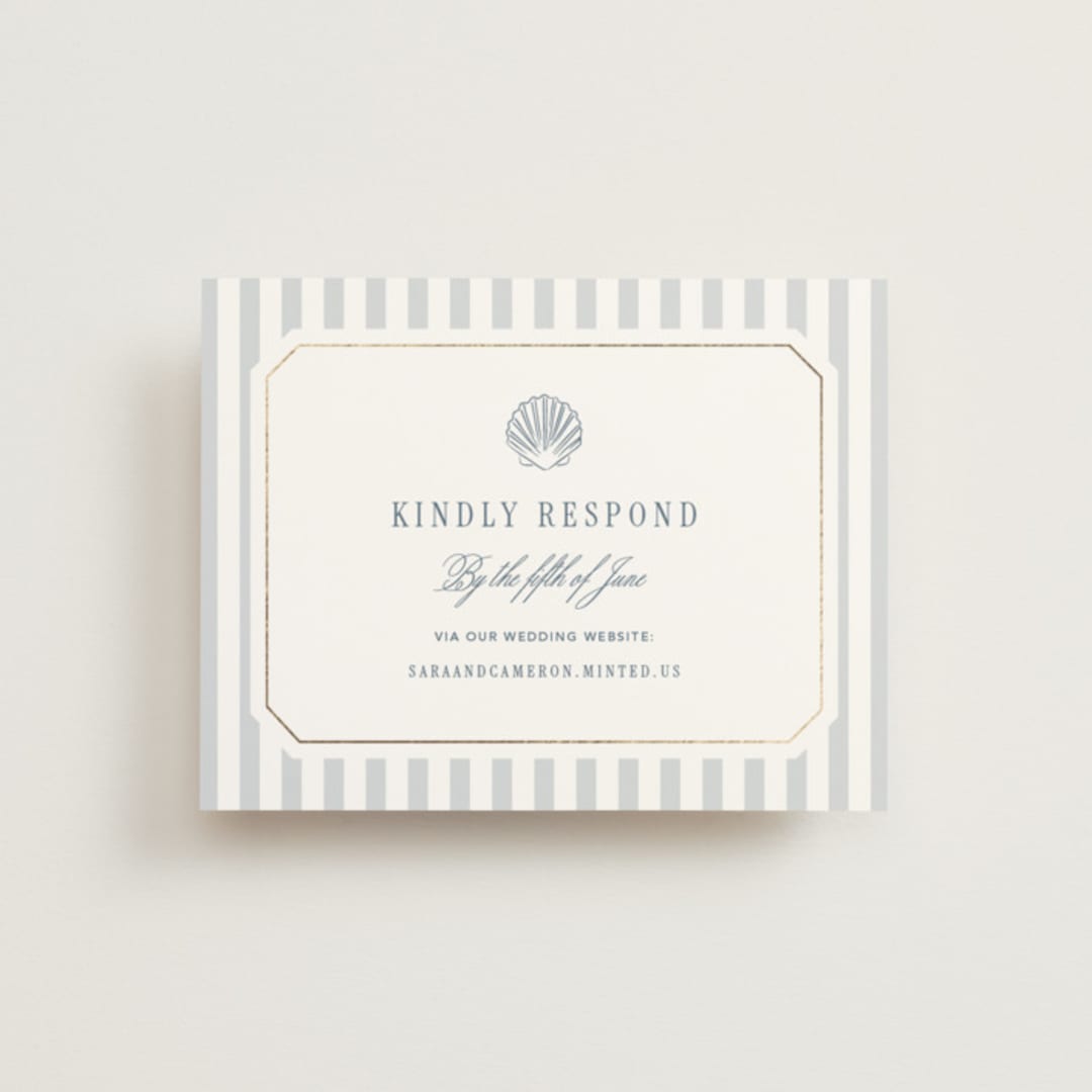 "Seashore" - Foil-Pressed RSVP Online Enclosure Cards in Coast by Kelly Schmidt - Front