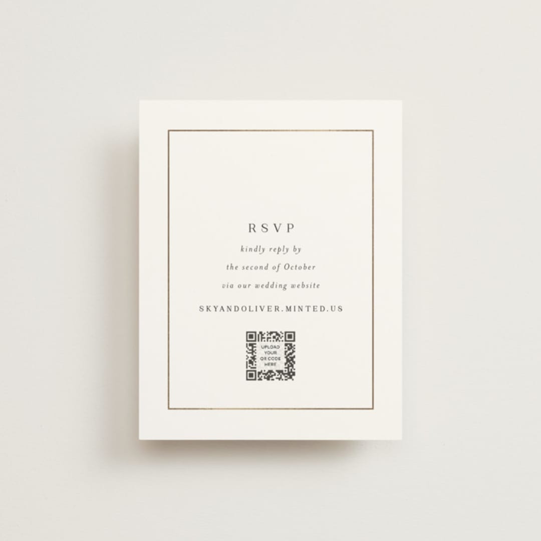 "Bianca" - Foil-Pressed RSVP Online Enclosure Cards in Sugar by Jessica Williams - Front