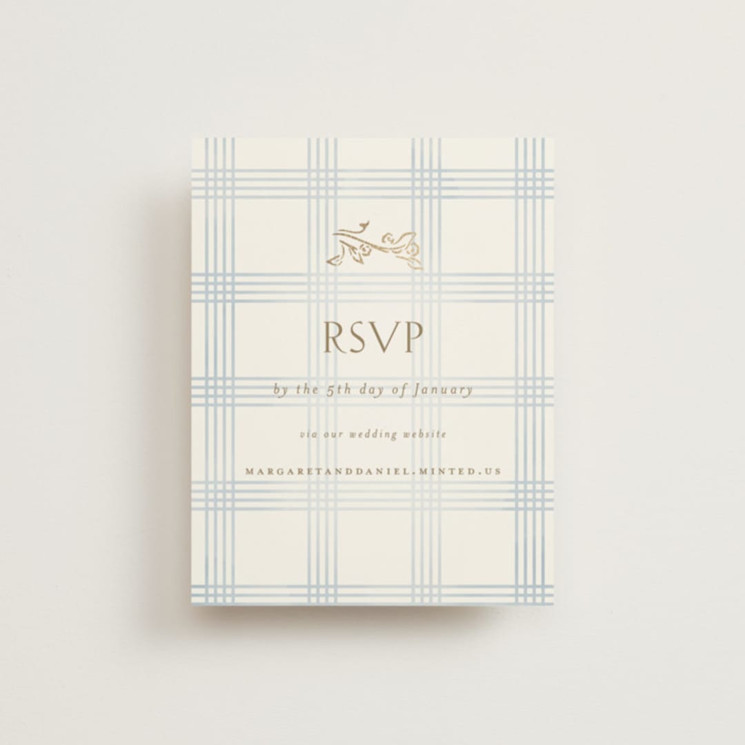 "salt and ivory" - Foil-Pressed RSVP Online Enclosure Cards in Belair by Grae - Front
