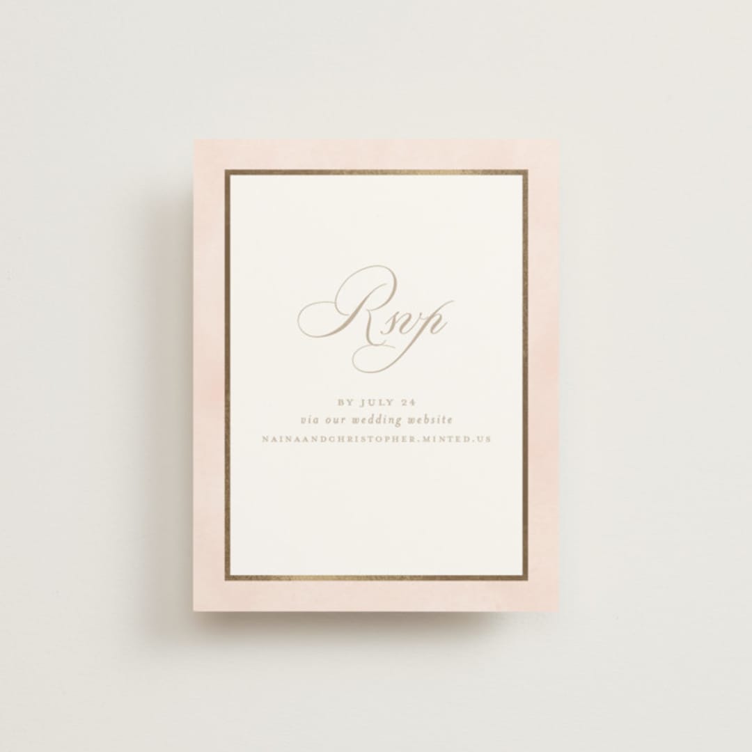 "Alamgamation" - Foil-Pressed RSVP Online Enclosure Cards in Shubh by Creo Study - Front
