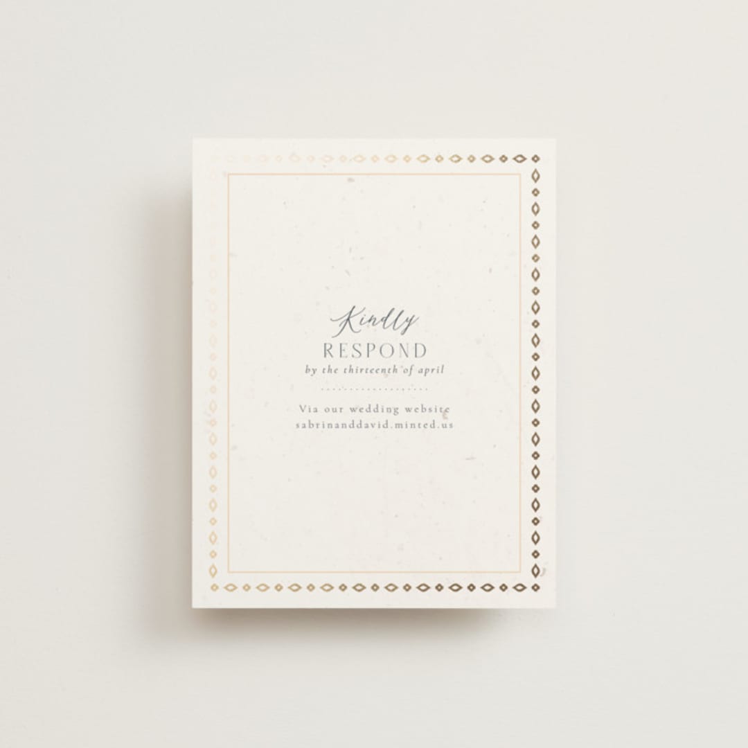 "Islamic Arch" - Foil-Pressed RSVP Online Enclosure Cards in Scarlet by Sabrin Deirani - Front