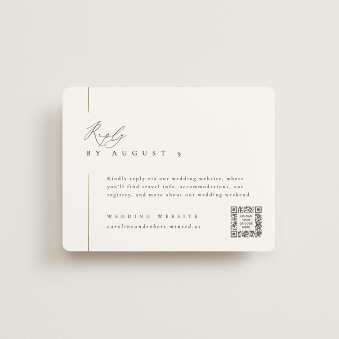 "London" - Foil-Pressed RSVP Online Enclosure Cards in Classic by Kelly Schmidt - Front