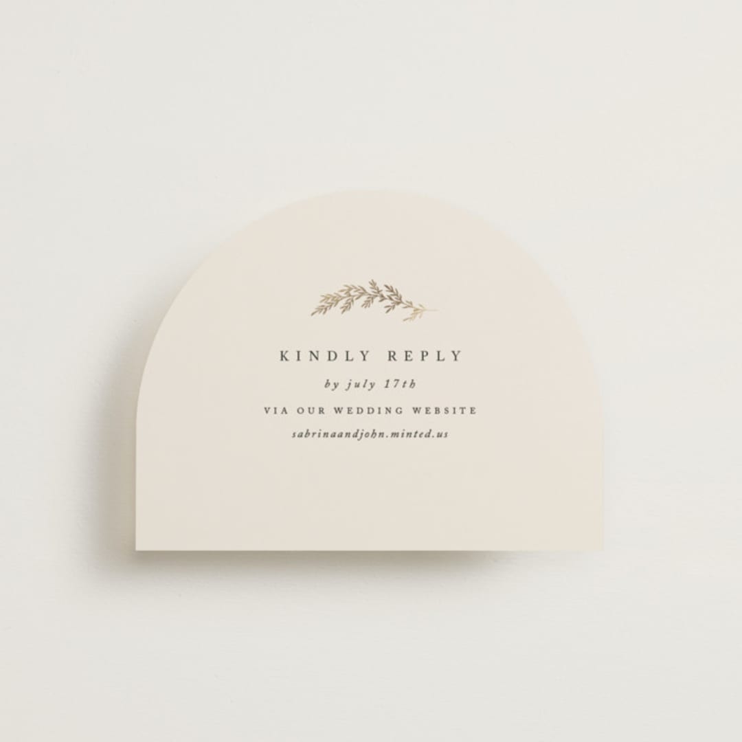 "To Hold" - Foil-Pressed RSVP Online Enclosure Cards in Ivory by Carolyn Nicks - Front