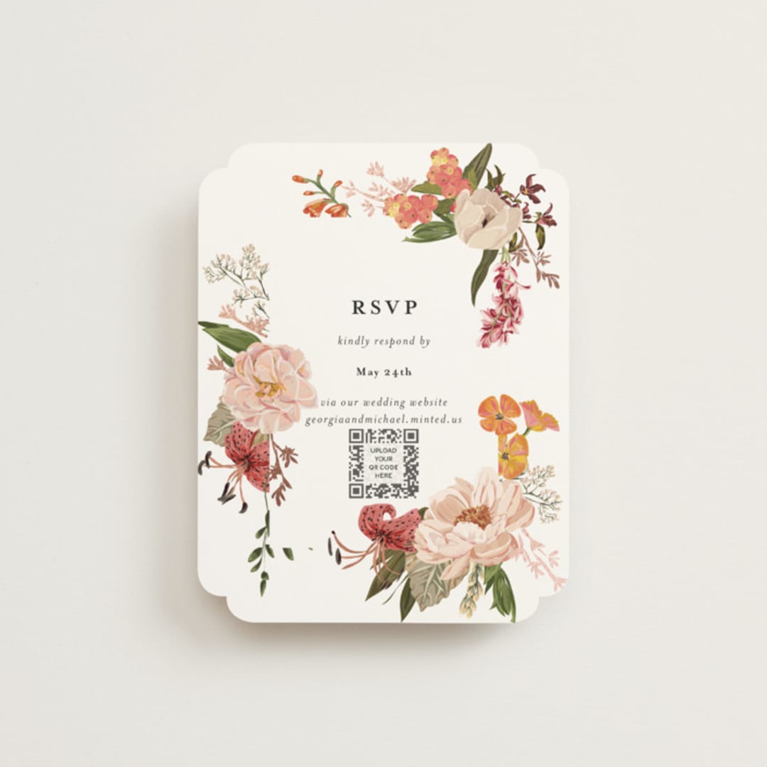 "Harmony" - Foil-Pressed RSVP Online Enclosure Cards in Summer by Susan Moyal - Front