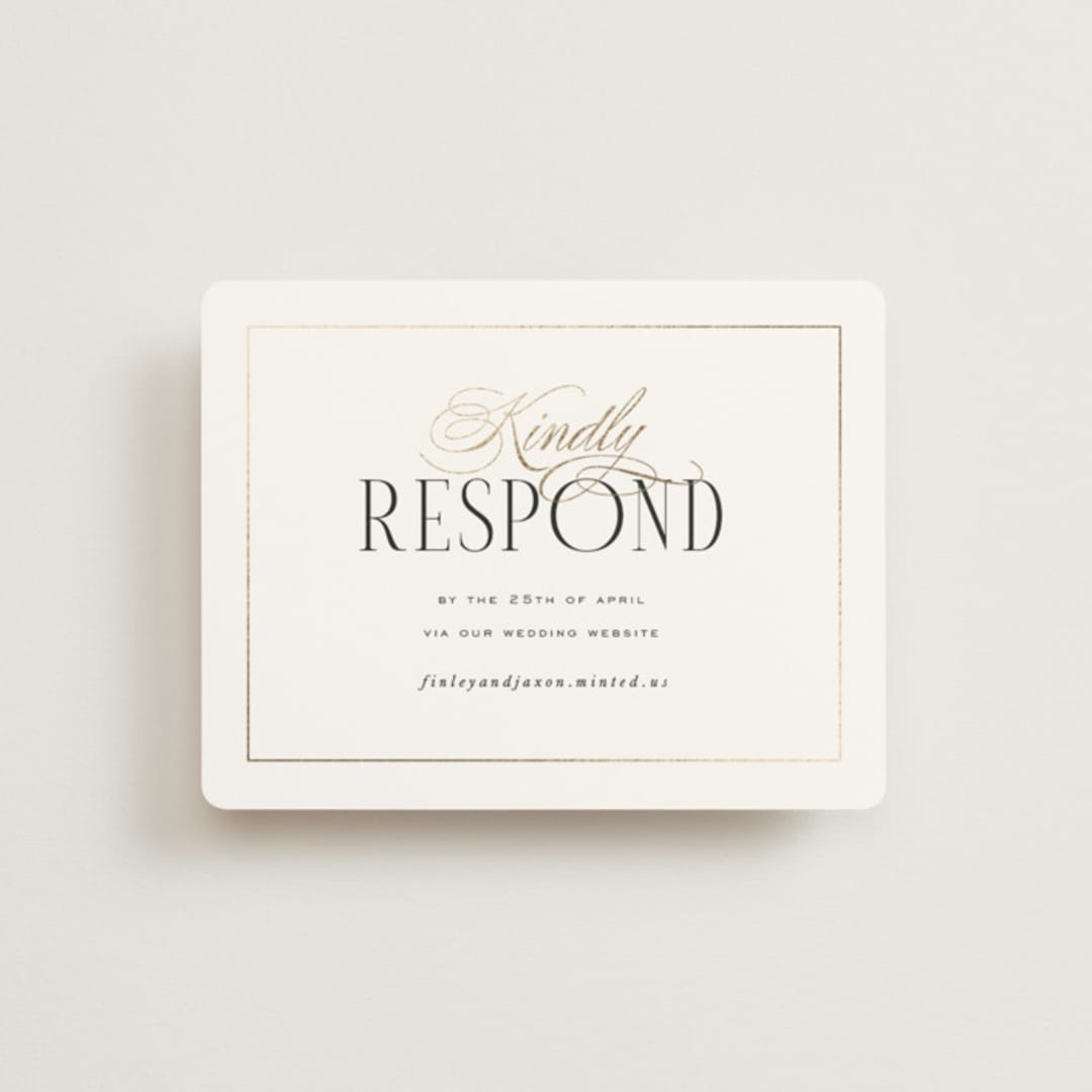 "Unite" - Foil-Pressed RSVP Online Enclosure Cards in Opal by Leah Bisch - Front