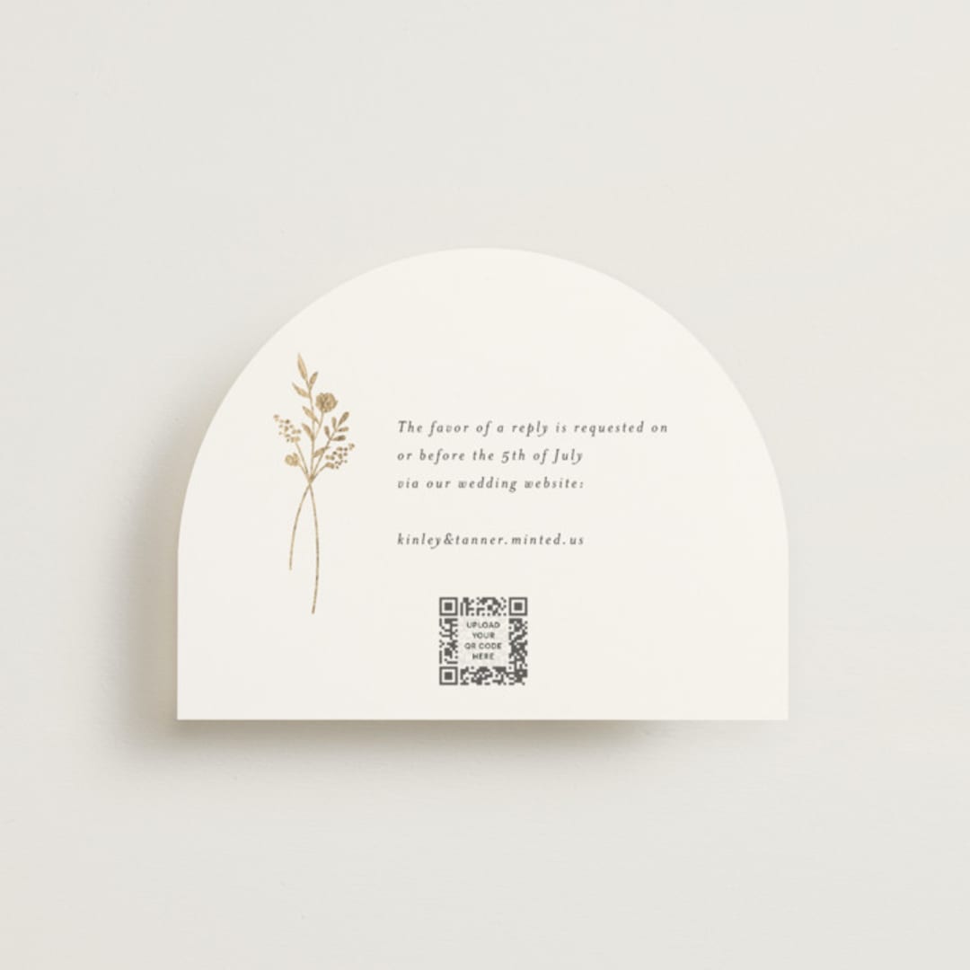 "Wildflower" - Foil-Pressed RSVP Online Enclosure Cards in Cotton by Jennifer Postorino - Front