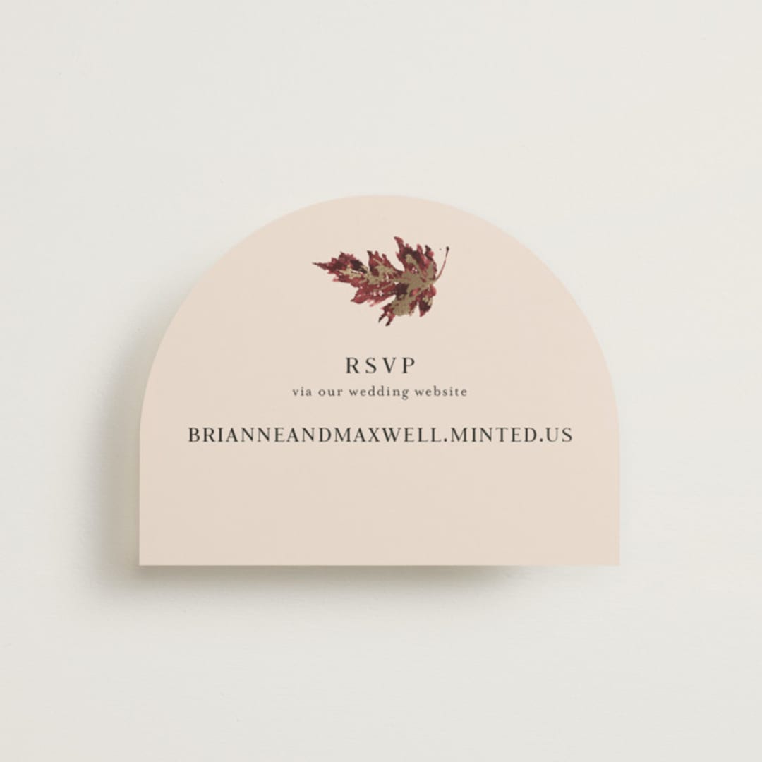 "Autumn Leafs" - Foil-Pressed RSVP Online Enclosure Cards in Autumn by Itsy Belle Studio - Front