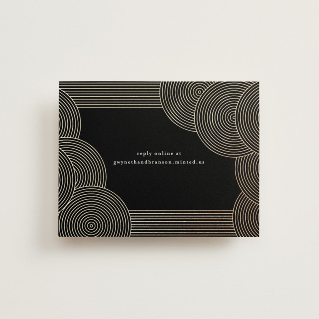 "ionic" - Foil-Pressed RSVP Online Enclosure Cards in Onyx by Lori Wemple - Front