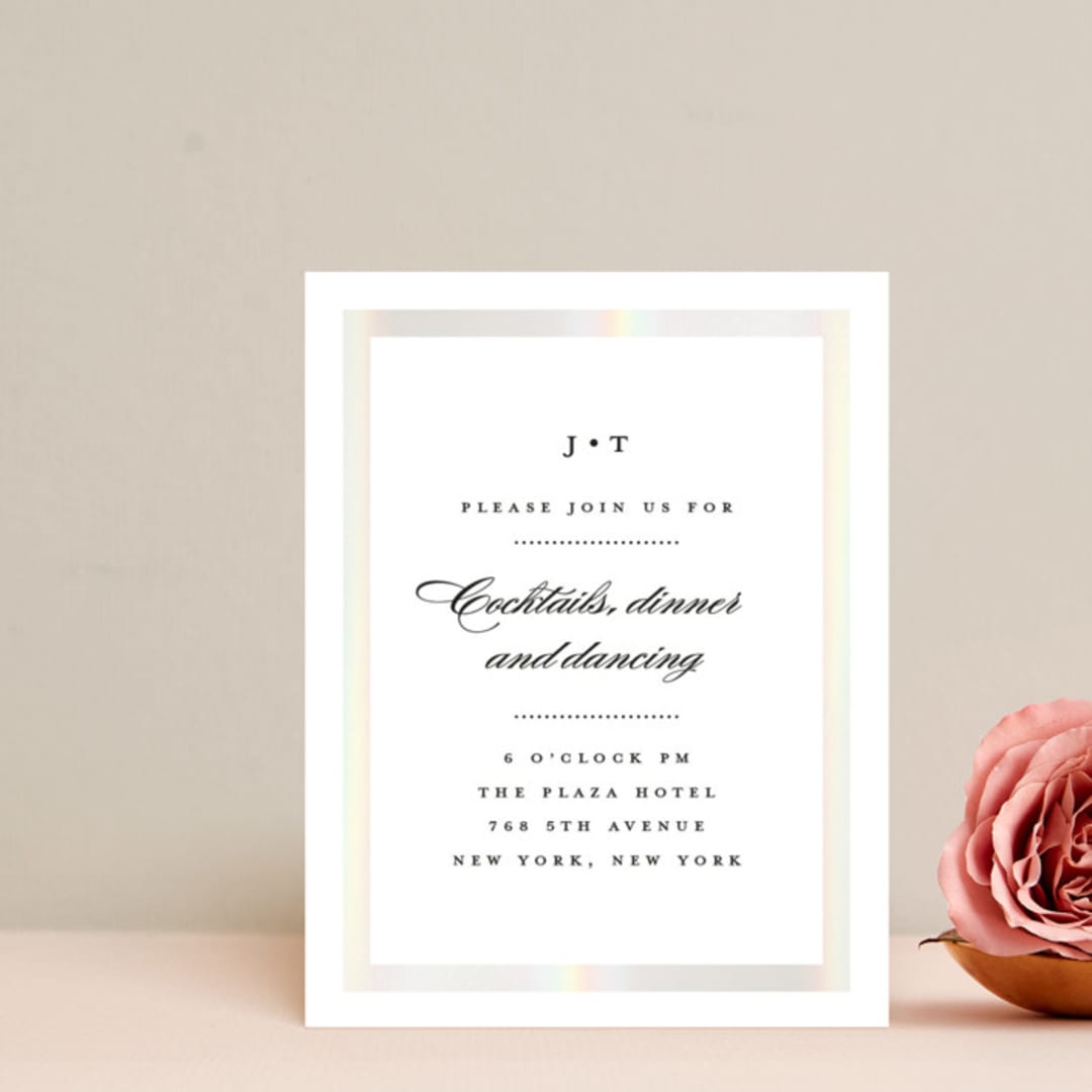 "Lasting love" - Gloss-Press® Reception Card in Moonstone by Stacey Meacham - Front