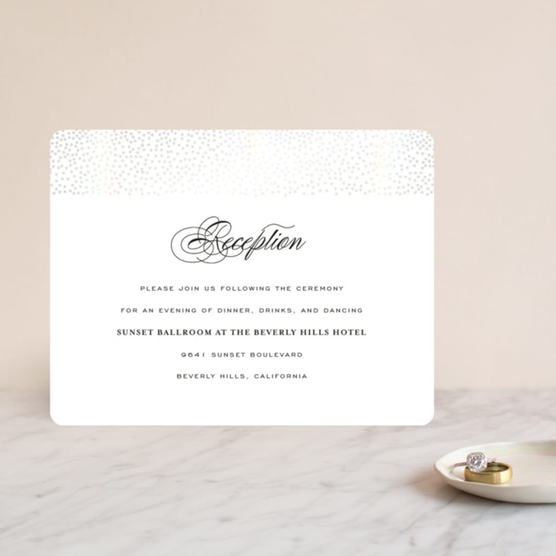 "Promise" - Gloss-Press® Reception Card in Snow by Design Lotus - Front