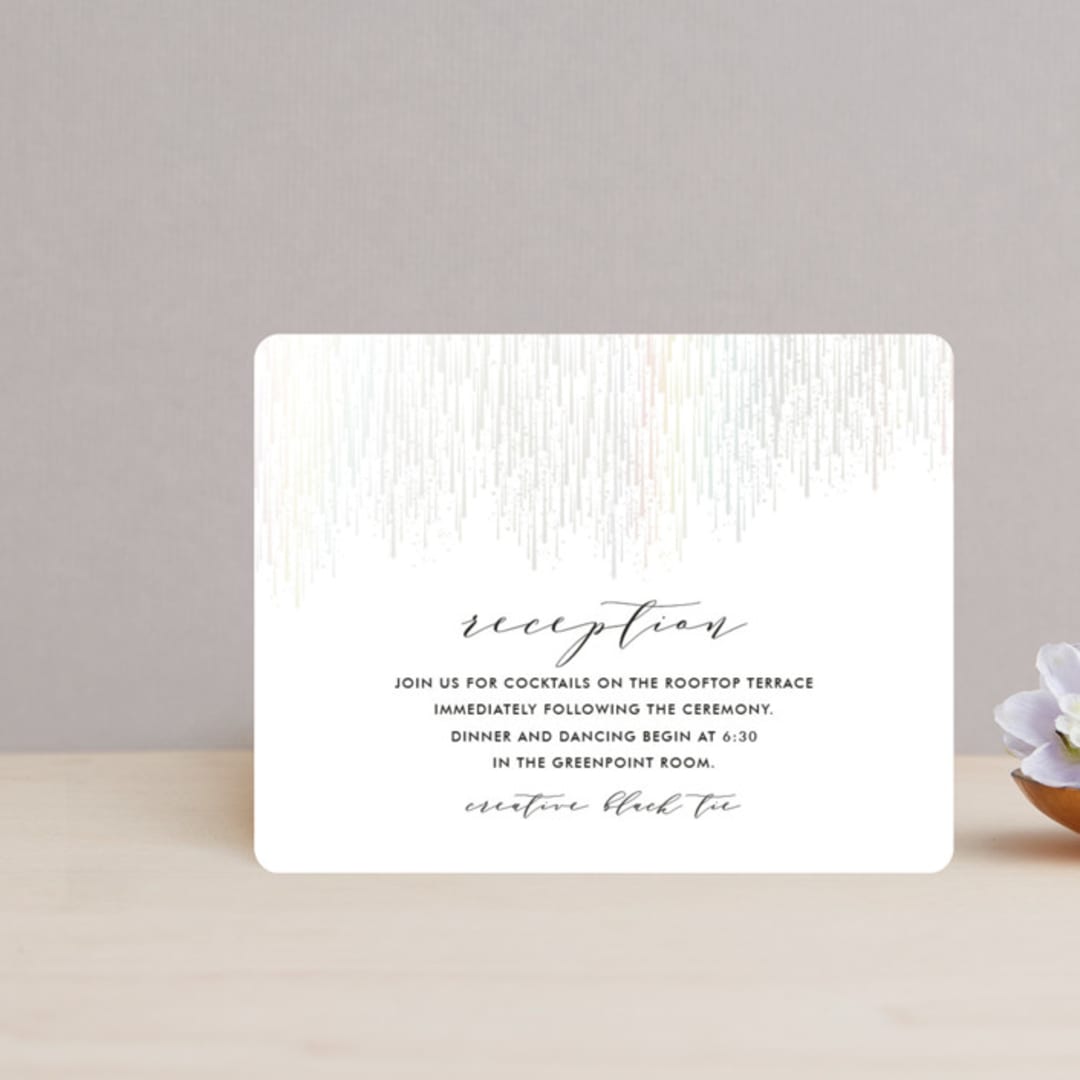"Sparkle + Shine" - Gloss-Press® Reception Card in Silk by Kristie Kern - Front
