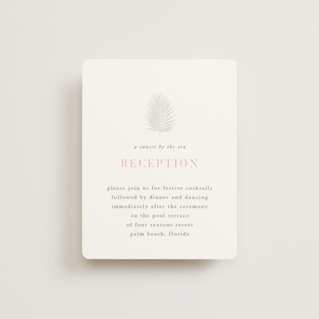 "Sunset by the Sea" - Gloss-Press® Reception Card in Ombre by lulu and isabelle - Front