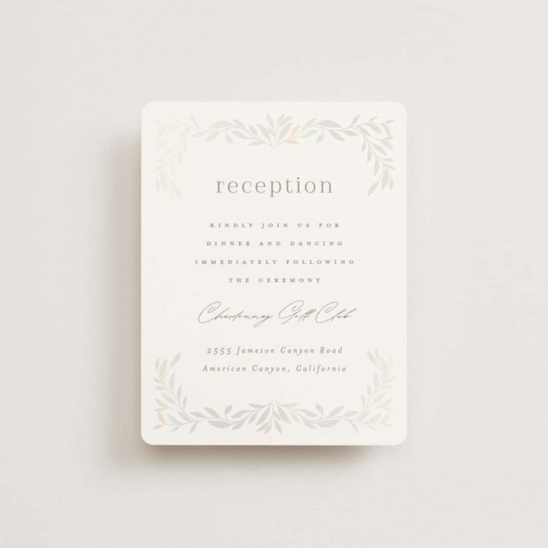 "Clarity" - Gloss-Press® Reception Card in Cloud by Ana Sharpe - Front