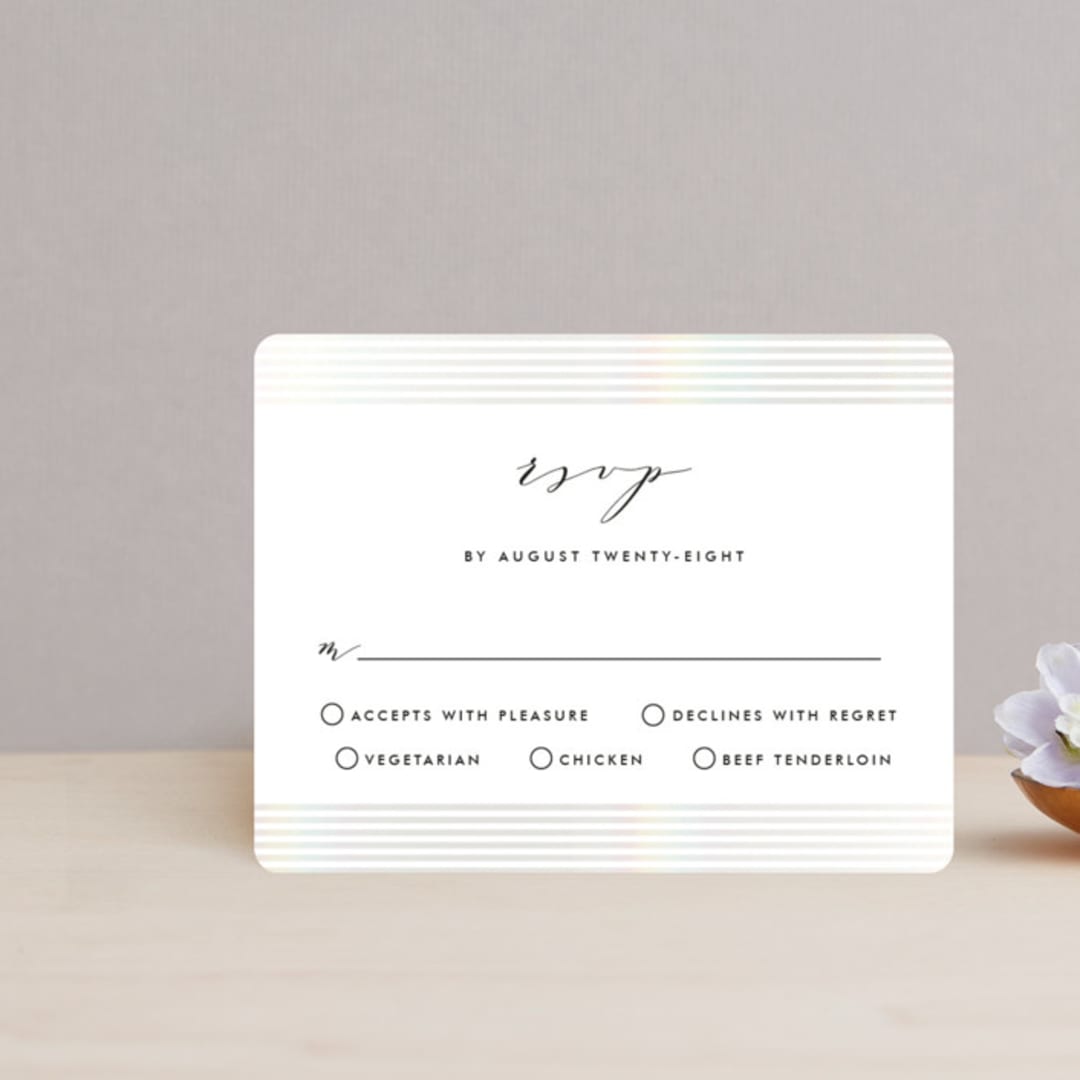 "Sparkle + Shine" - Gloss-Press® RSVP Cards in Silk by Kristie Kern - Front