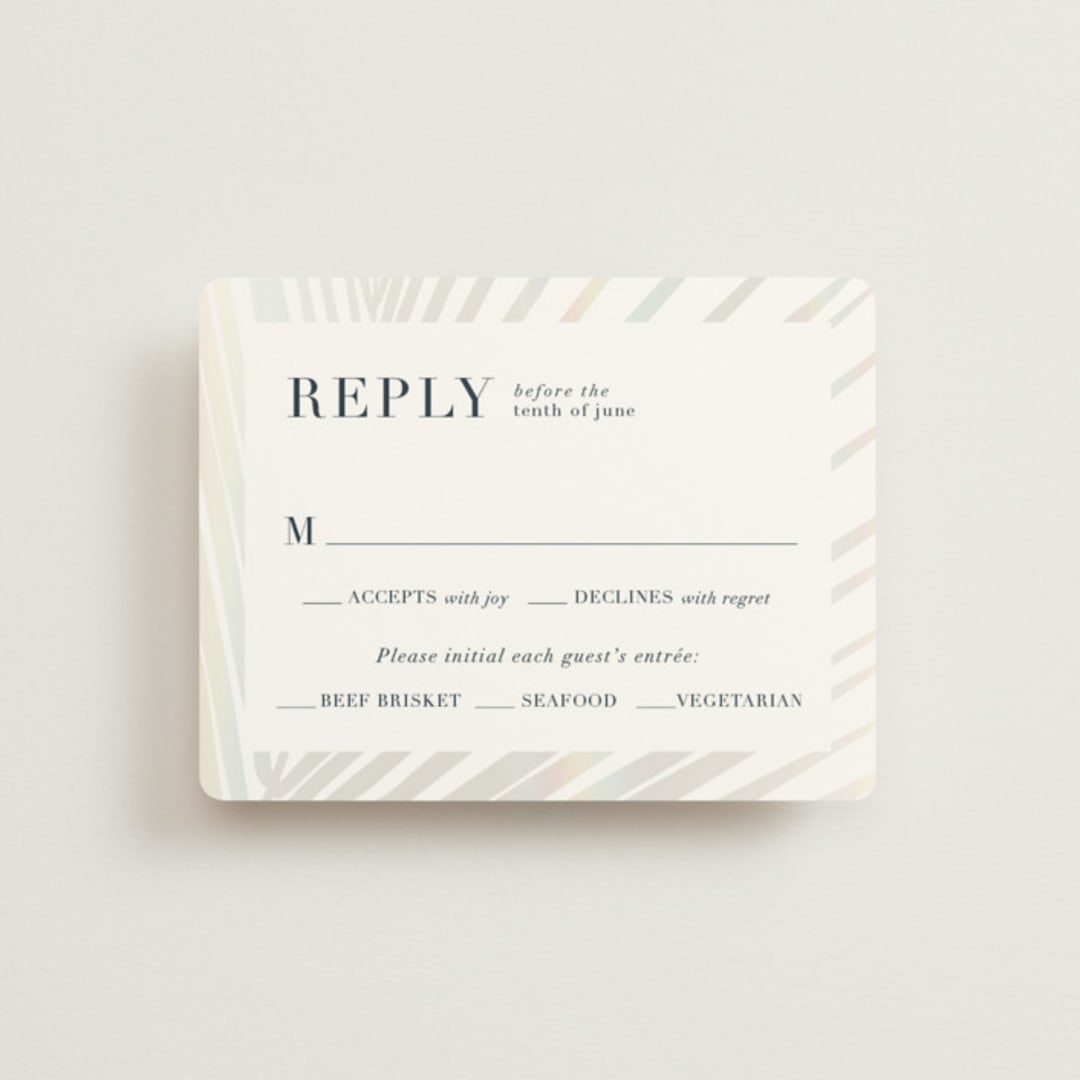 "Pristine" - Gloss-Press® RSVP Cards in Pearl by Robin Ott - Front