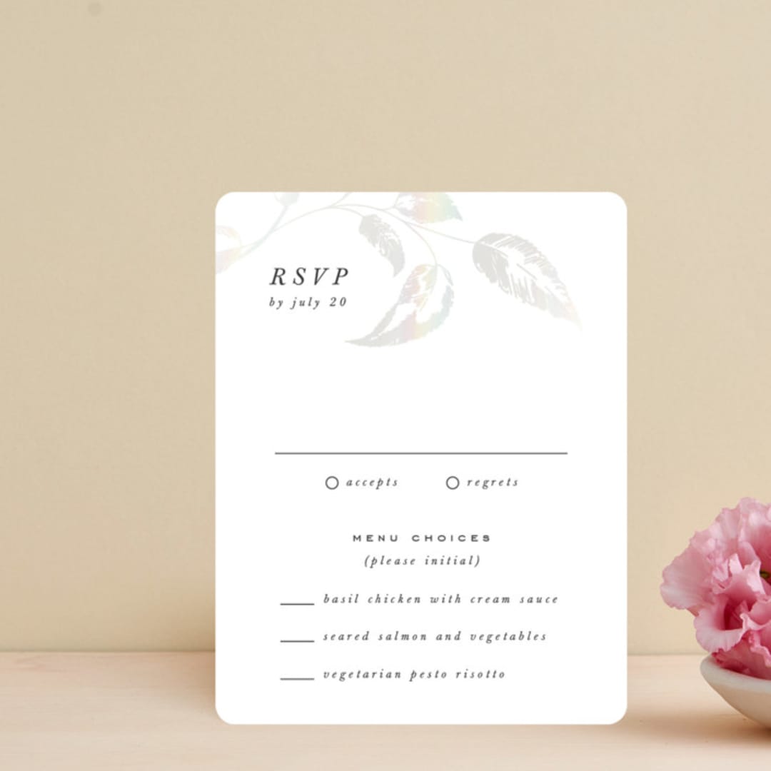 "Halcyon" - Gloss-Press® RSVP Cards in Snow by Leah Bisch - Front