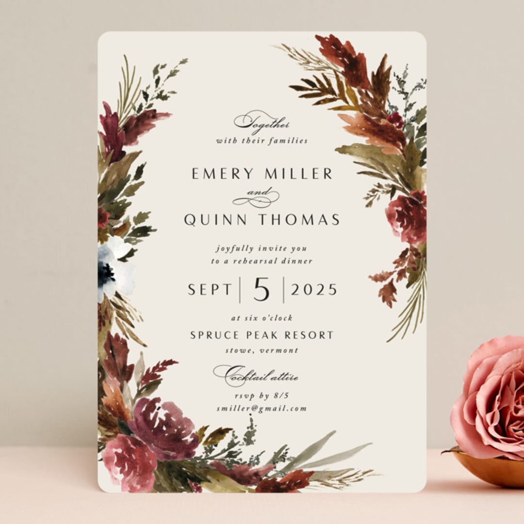 "poetique" - Rehearsal Dinner Invitations in Autumn by Kate Ahn - Front