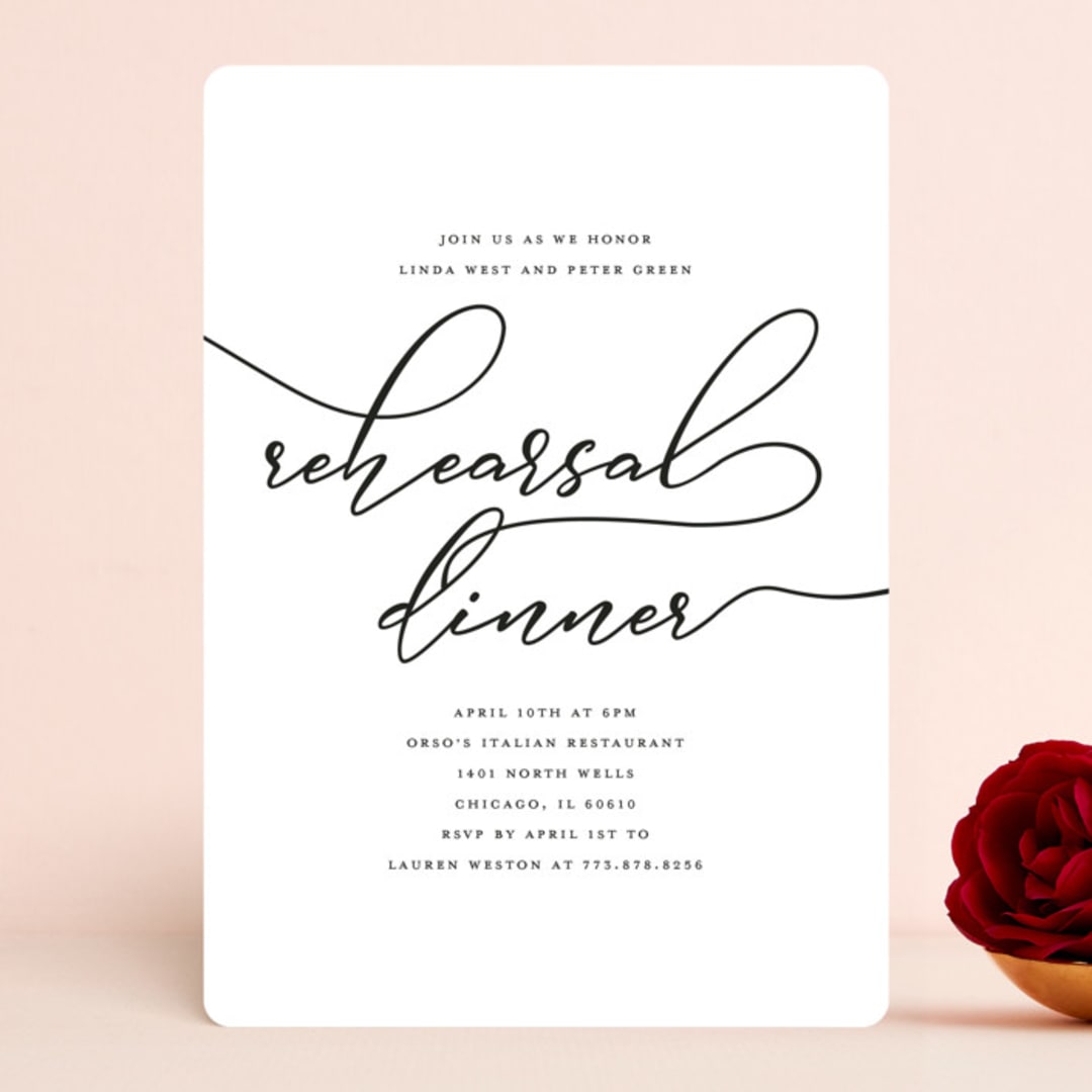 "Elegant" - Rehearsal Dinner Invitations in Spring by Laura Hamm - Front