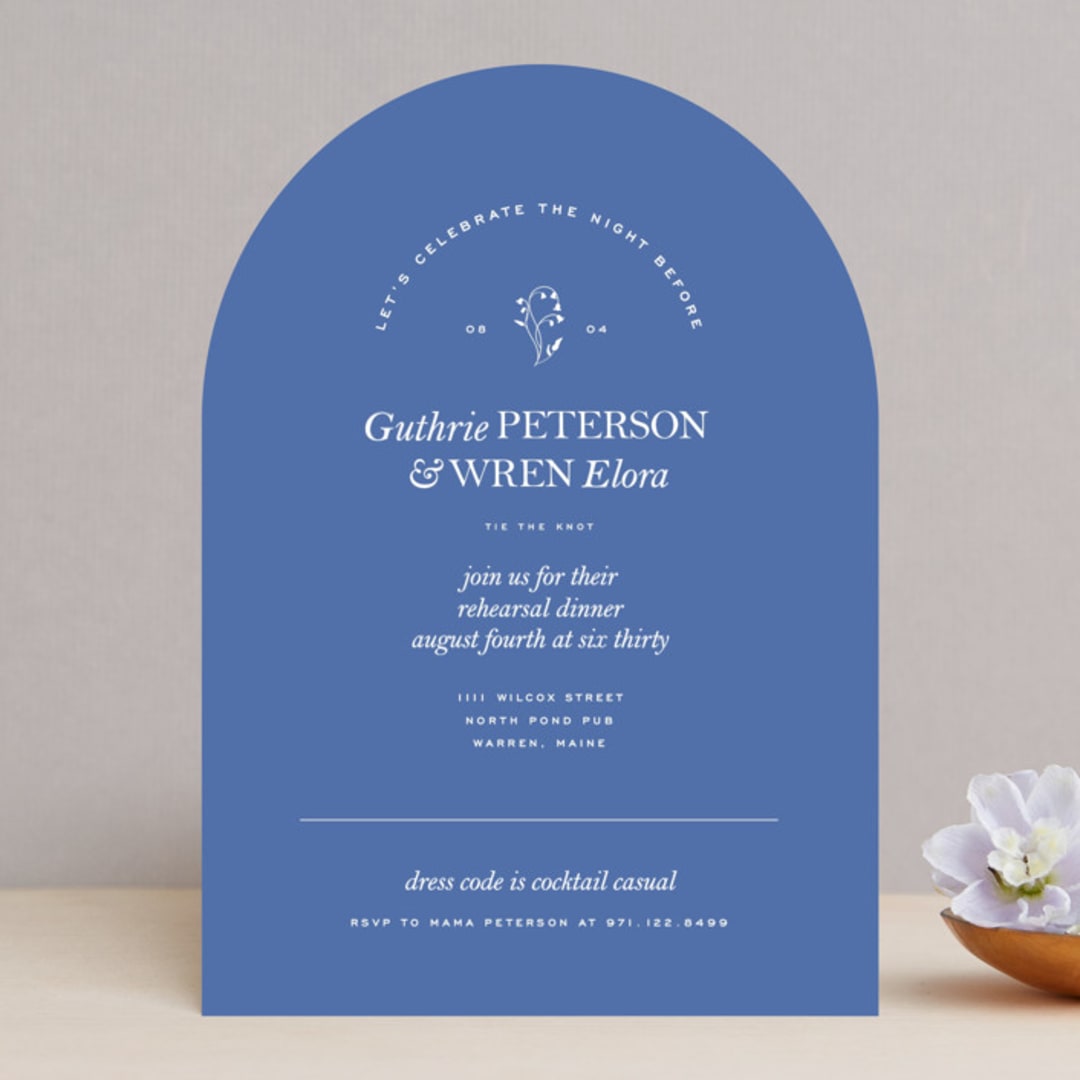 "bluebell dinner" - Rehearsal Dinner Invitations in Bluebell by Bramble Studio - Front