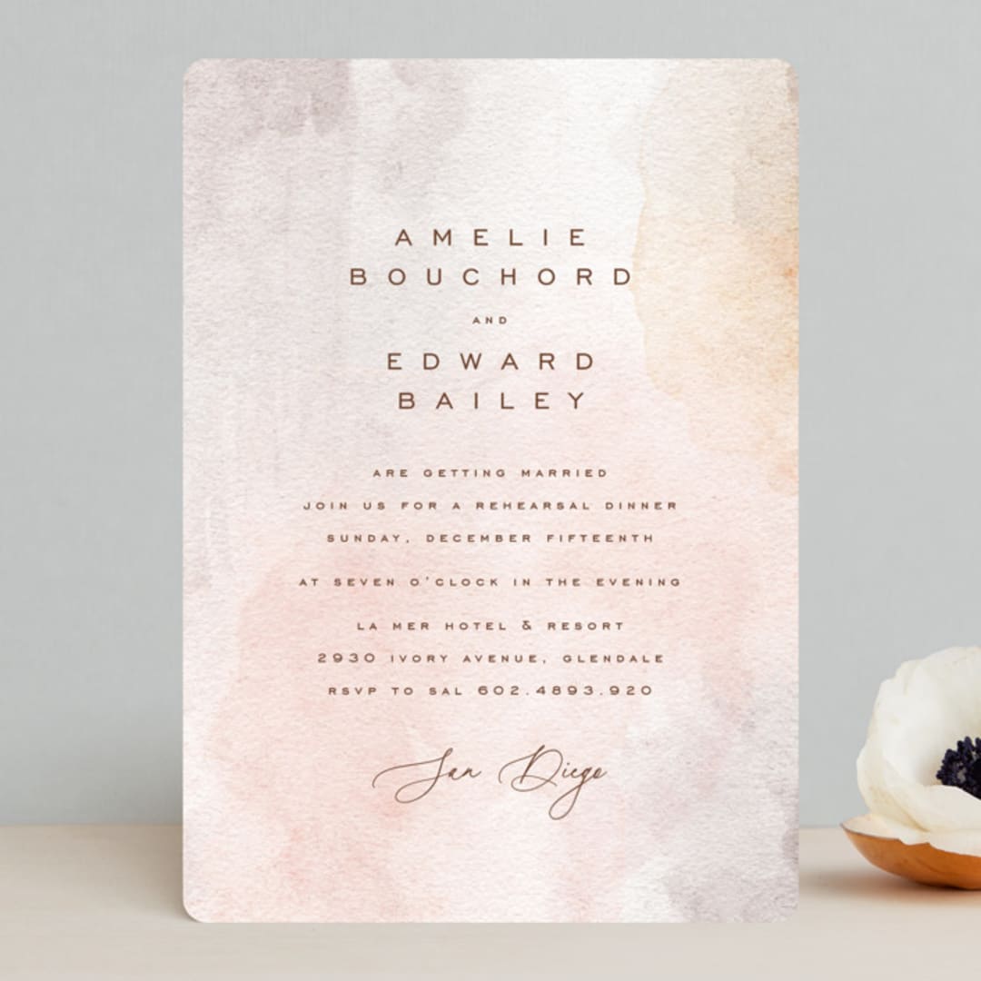 "Firenze" - Rehearsal Dinner Invitations in Clay by chocomocacino - Front