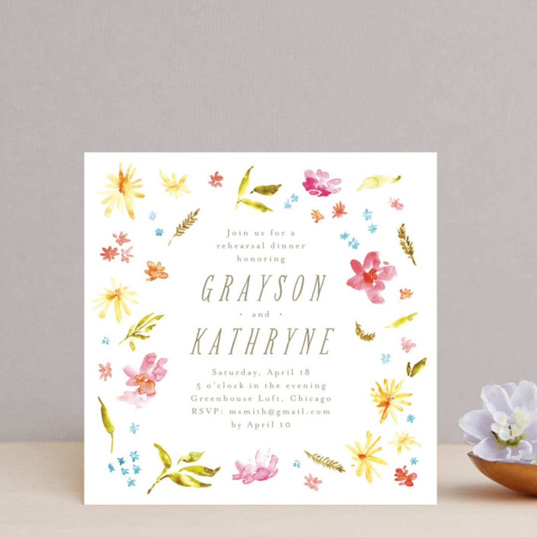 "flowering" - Rehearsal Dinner Invitations in Summer by Anastasia Makarova - Front