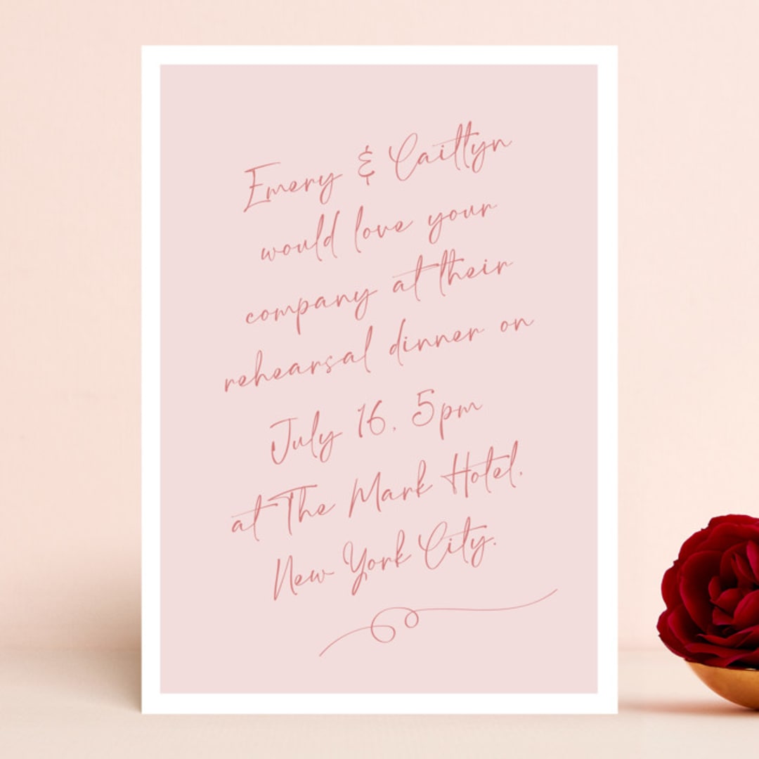 "Ink scribble" - Rehearsal Dinner Invitations in Rosebud by Adelyn T. - Front