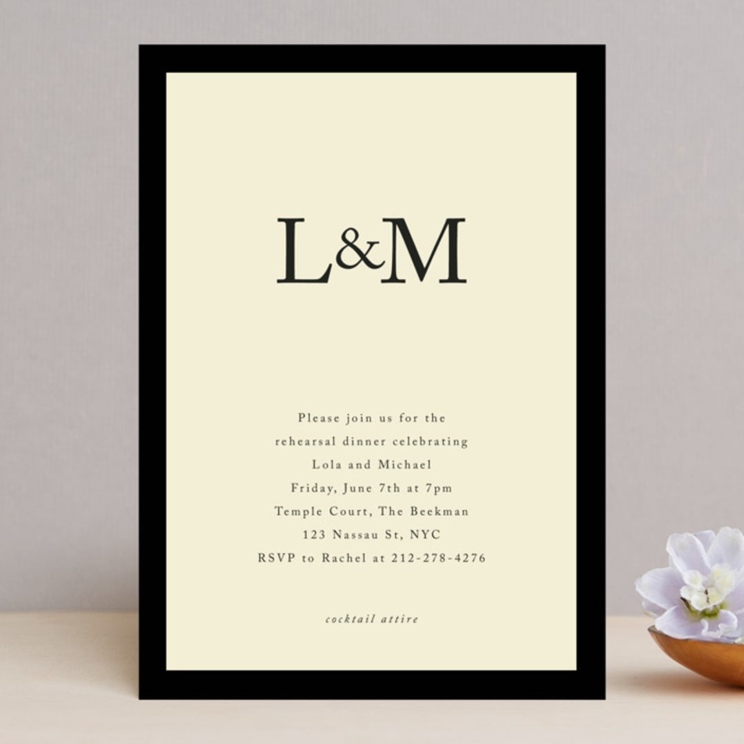 "Classic Initials" - Rehearsal Dinner Invitations in Midnight by mo kelley - Front