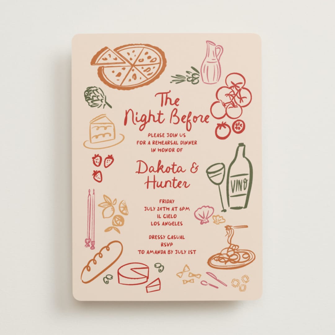 "That's Amore." - Rehearsal Dinner Invitations in Cabernet by Jenna Holcomb - Front