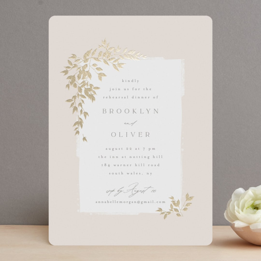 "Everly" - Rehearsal Dinner Invitations in Latte by Kristie Kern - Front