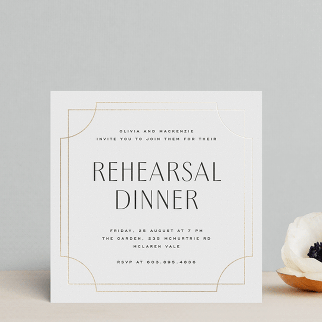 "Cube" - Rehearsal Dinner Invitations in Silk by Yuliya Evseeva - Front