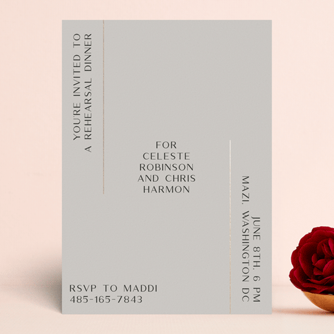 "modern day" - Rehearsal Dinner Invitations in Taupe by Gwen Bedat - Front