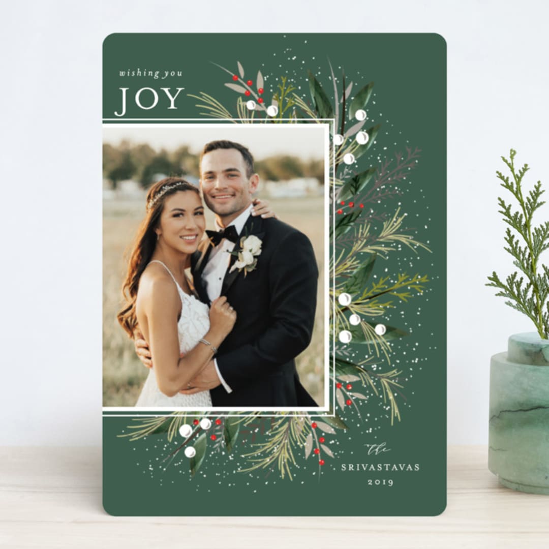 "Flourish" - Retired Holiday Cards in Evergreen by Melanie Kosuge - Front