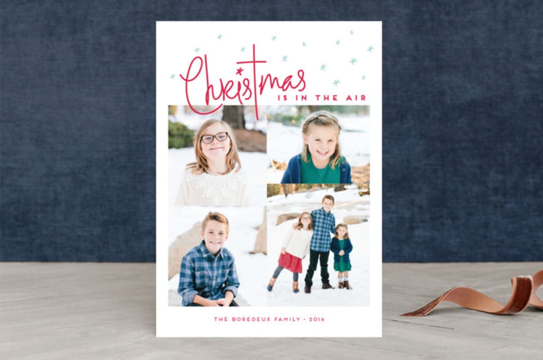 "Christmas is in the air" - Retired Holiday Cards in Winter Berry by Maria Hilas-Louie - Front