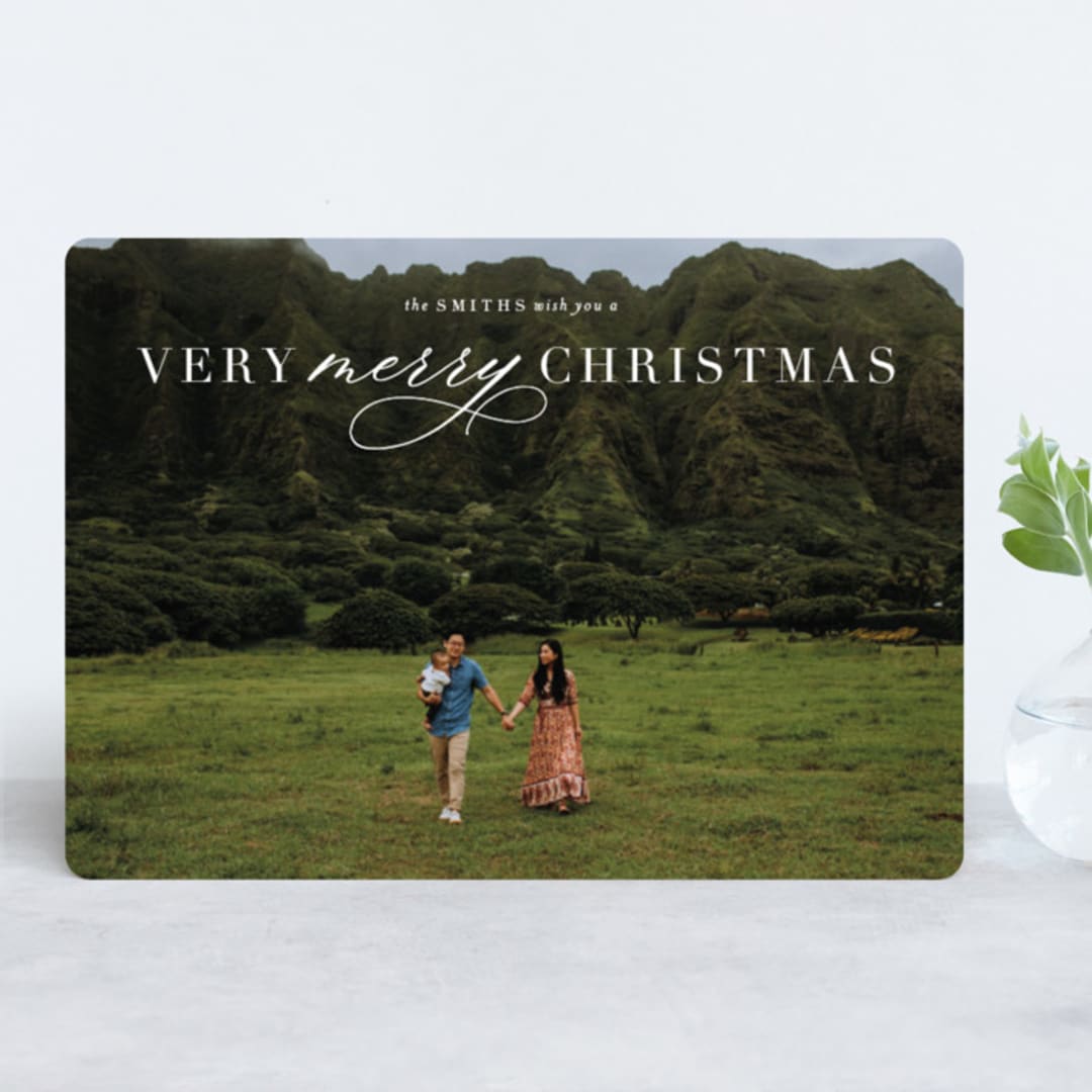 "A Merry Wish" - Retired Holiday Cards in Snow by Kimberly FitzSimons - Front