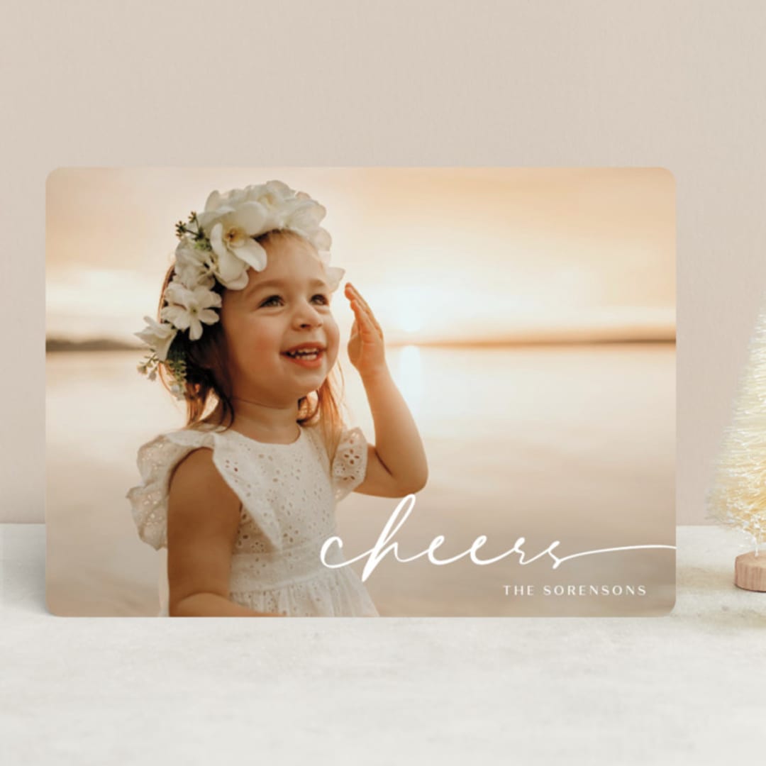 "Believe Script" - Retired Holiday Cards in Snow by GeekInk Design - Front