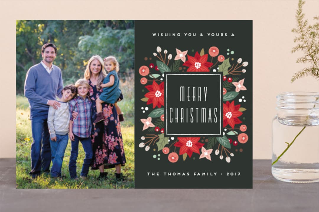 "Winter Mix Wreath" - Retired Holiday Cards in Forest by Amber Barkley - Front