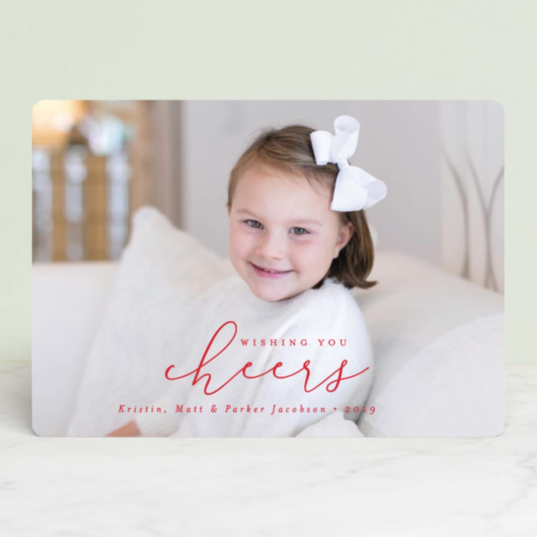"Simply Christmas" - Retired Holiday Cards in Berry by Brianne Larsen - Front