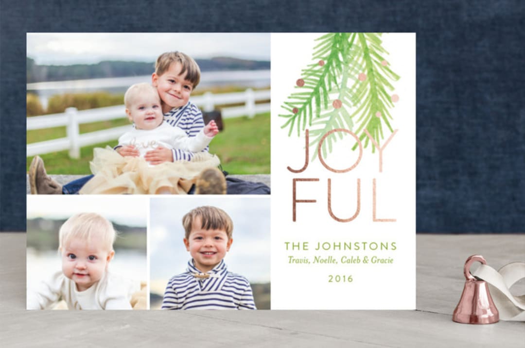 "Watercolor Pines" - Retired Holiday Cards in Pine by Ali Means - Front