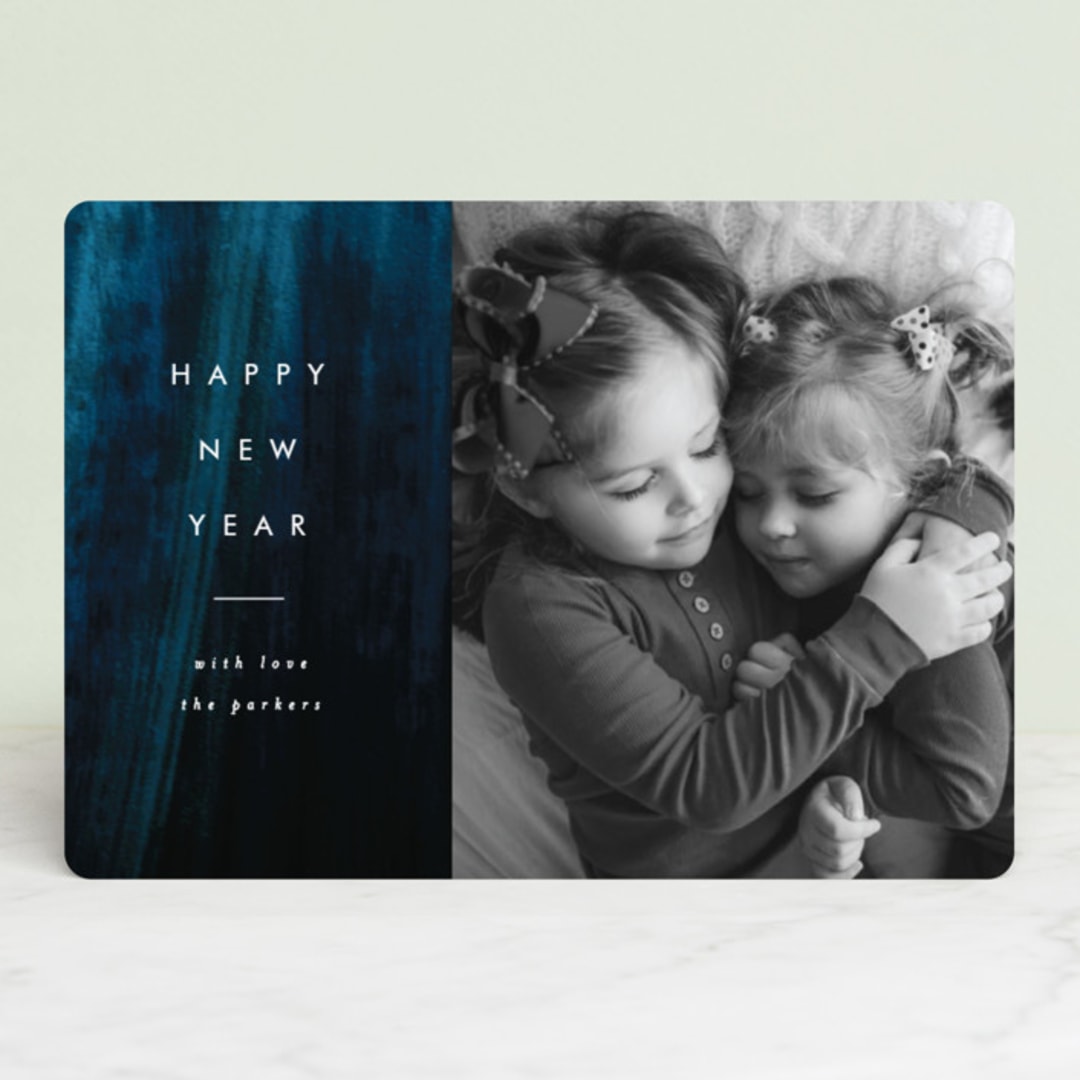 "Painted Night" - Retired Holiday Cards in Midnight by AK Graphics - Front