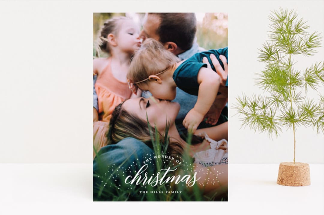 "The Wonder of Christmas" - Retired Holiday Cards in Smoke by Laura Hamm - Front