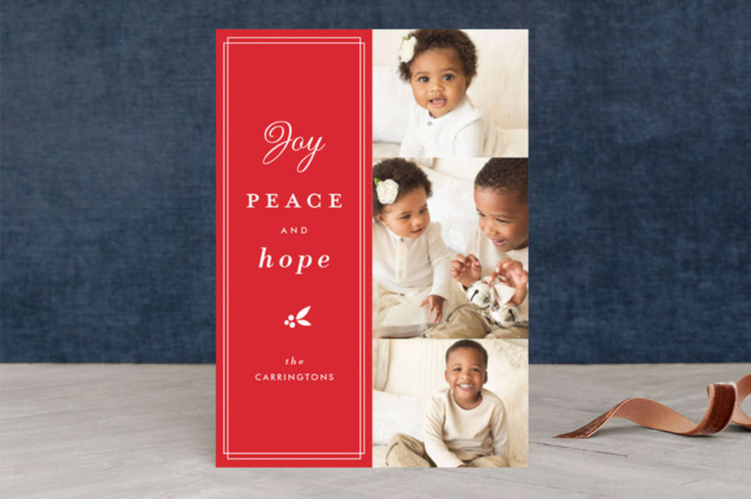 "trim type" - Retired Holiday Cards in candy apple by lena barakat - Front