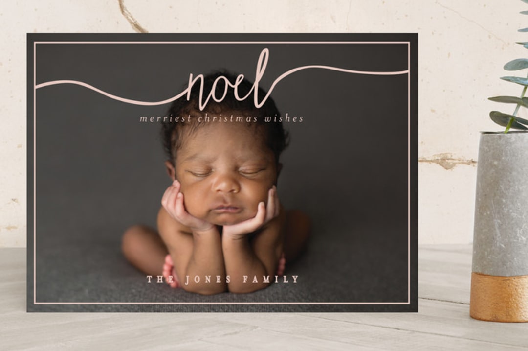 "Pet Name" - Retired Holiday Cards in blush by Stacy Cooke - Front