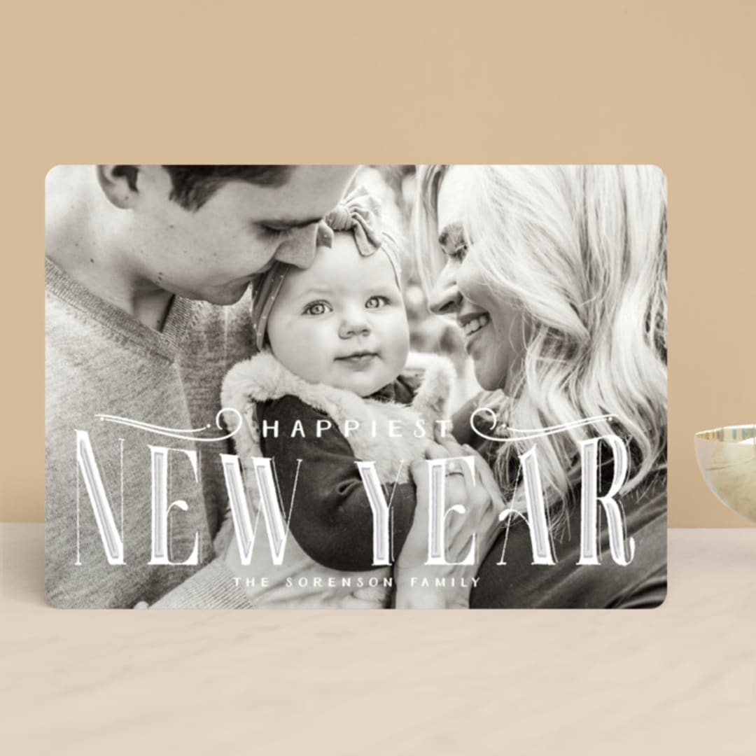 "Christmas" - Retired Holiday Cards in Snowcap by GeekInk Design - Front