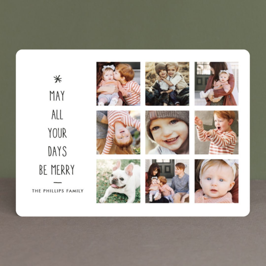 "Be Merry Starred" - Retired Holiday Cards in Coal by Abby Munn - Front