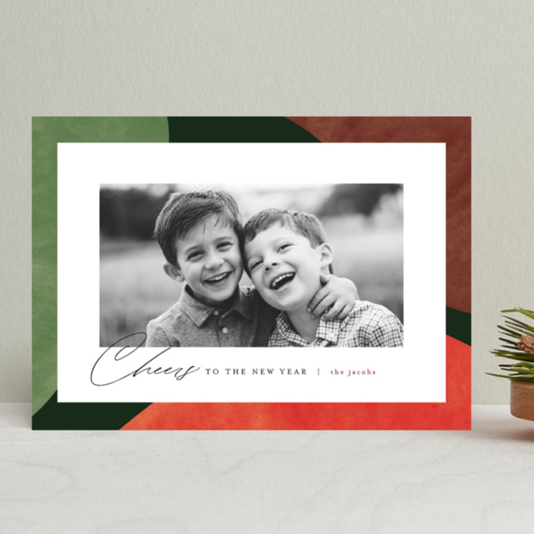 "Colorful Wonders" - Retired Holiday Cards in Wreath by Pixel and Hank - Front