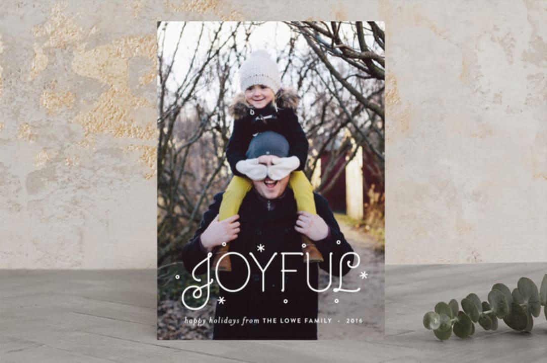 "Joy Us" - Retired Holiday Cards in Snow by Carly Reed Walker - Front