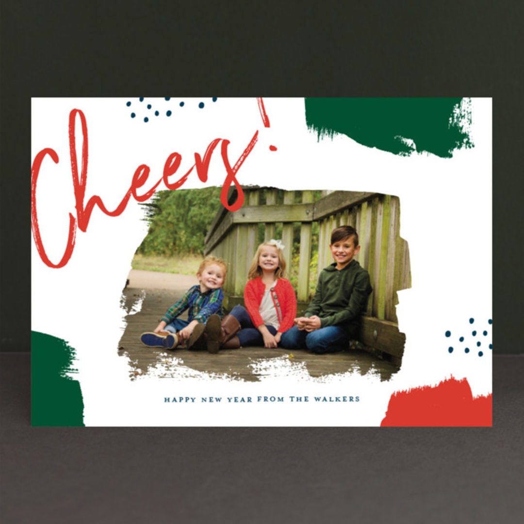 "Brushes" - Retired Holiday Cards in Berry by Oscar and Emma - Karly Depew - Front