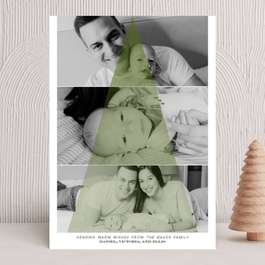 "Pared Down Pine" - Retired Holiday Cards in Pine by Kennedi Shaw - Front
