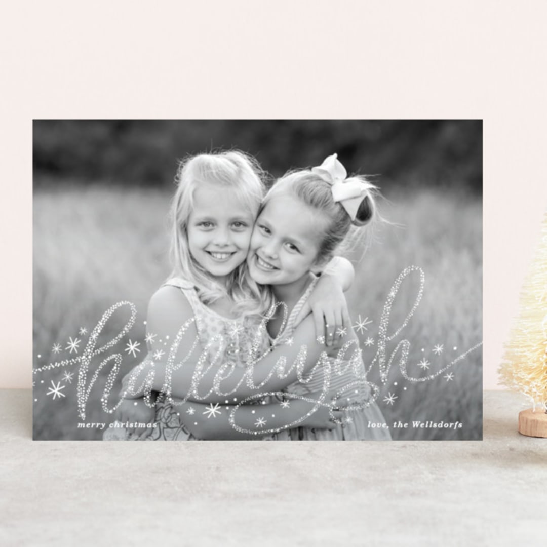 "Snowy Hallelujah" - Retired Holiday Cards in Snow by Makewells - Front